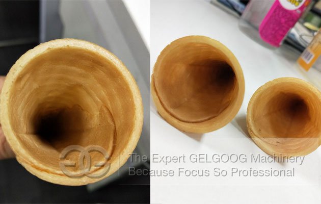 finished product of ice cream cone machine