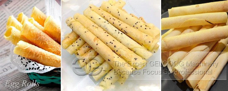Machine Making Crispy Egg Rolls Machine Making Crispy Egg Rolls
